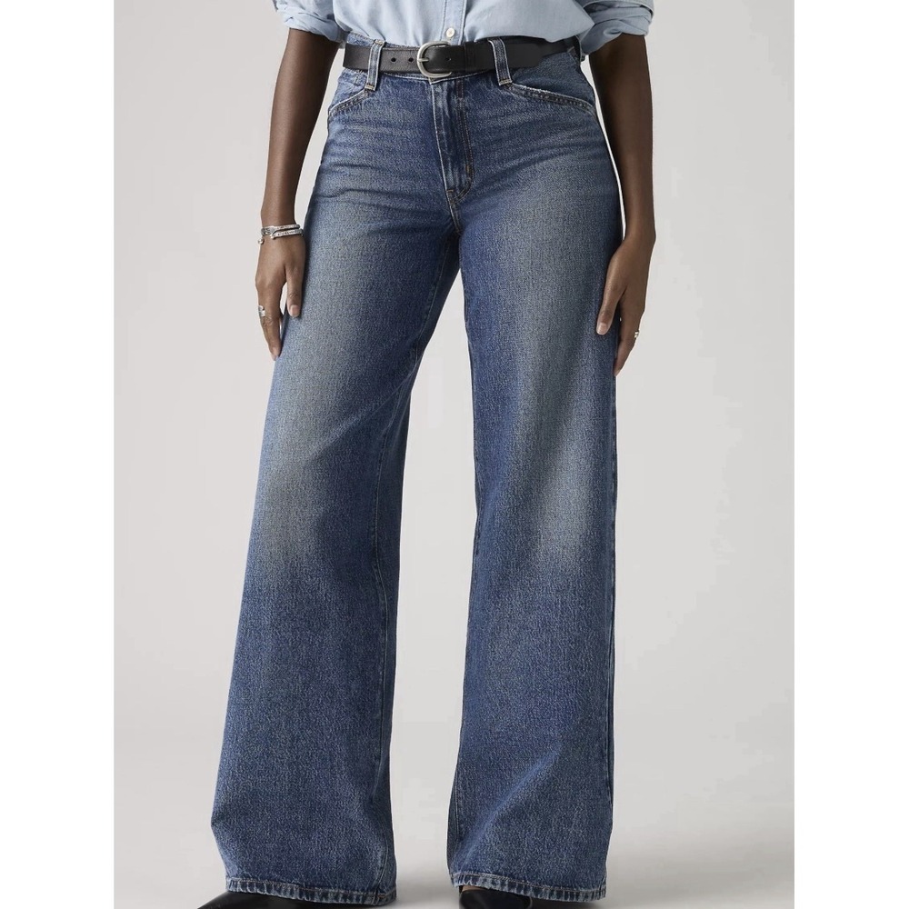 NWT Levi's 94 Baggy Wide Leg Jeans Womens 25x31 Midrise Retro Blue Denim Levis